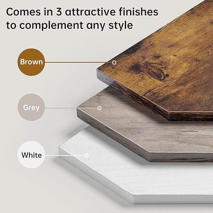 Fun Memories 3 Tier Corner Shelf, 40” Corner Shelf Stand, Corner Bookshelf Plant Stand, Storage Shelf for Bathroom, Living Room, Kitchen,Grey Home Office, Brown