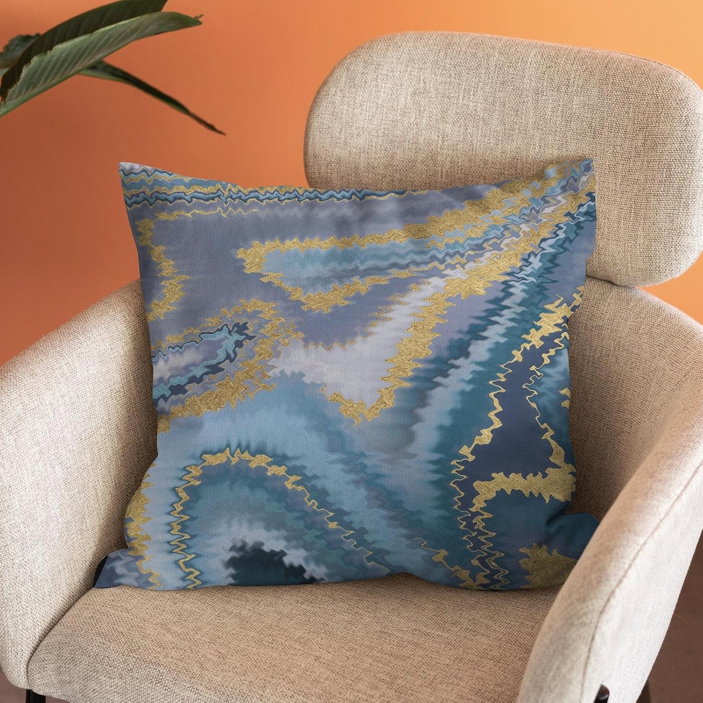 Marble Throw Pillow Cover,Ink Marble Texture Pillow Covers Farmhouse Decorative Cushion Case Sofa Pillow Case 18x18 Inch