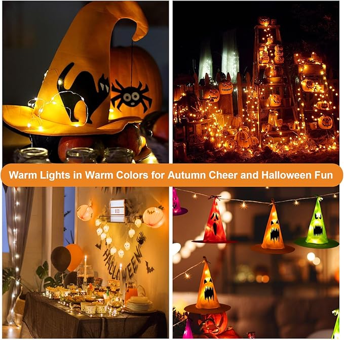 ZGWJ USB Fairy Lights Battery Powered Dual Power with Remote Timer, 2 Pack 50 LED 16FT Twinkle String Lights 8 Modes Waterproof for Bedroom,Halloween,Christmas,Parties Wedding Decoration Warm White