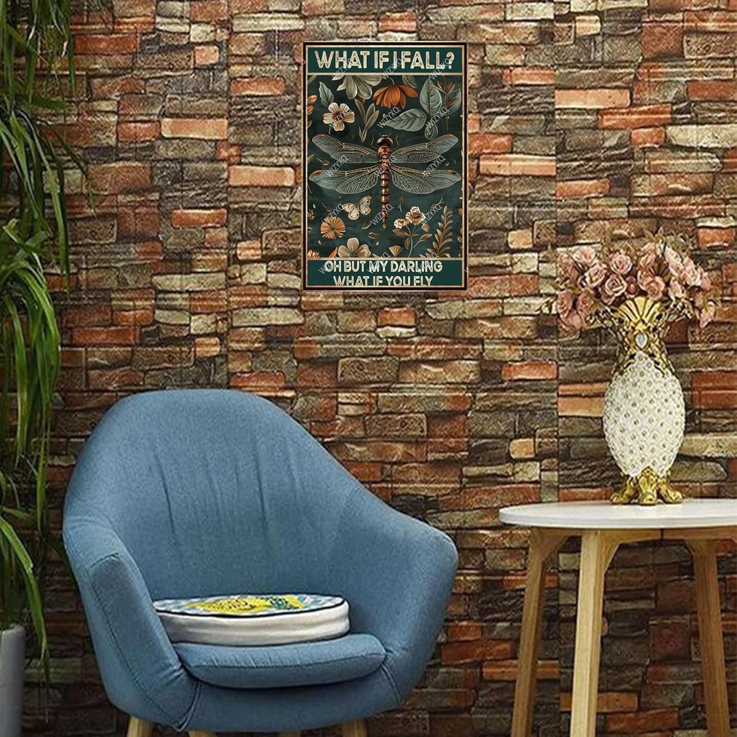 Metal Signs What If I Fall Oh But My Darling What If You Fly Retro Tin Sign for Home Office Kitchen Bar Cafe Garden Wall Decor 12x8 Inch