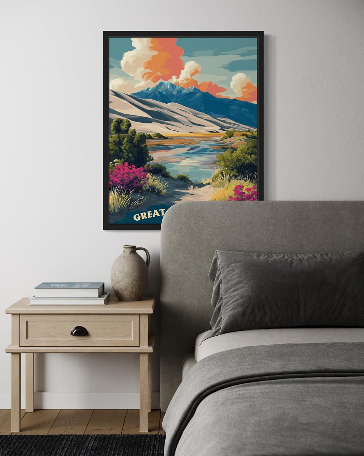 Great Sand Dunes National Park Art Print Poster, Vintage Retro Pop Art Travel Wall Art Bedroom Bathroom Living Room Decor 185 (Great Sand Dunes, 16 x 20 inches, Unframed)