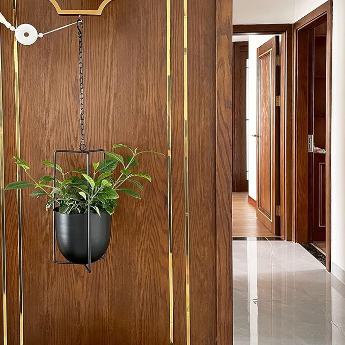 Metal Plant Hanger,Hanging Planters Indoor Hanging Flower Pots (Black)