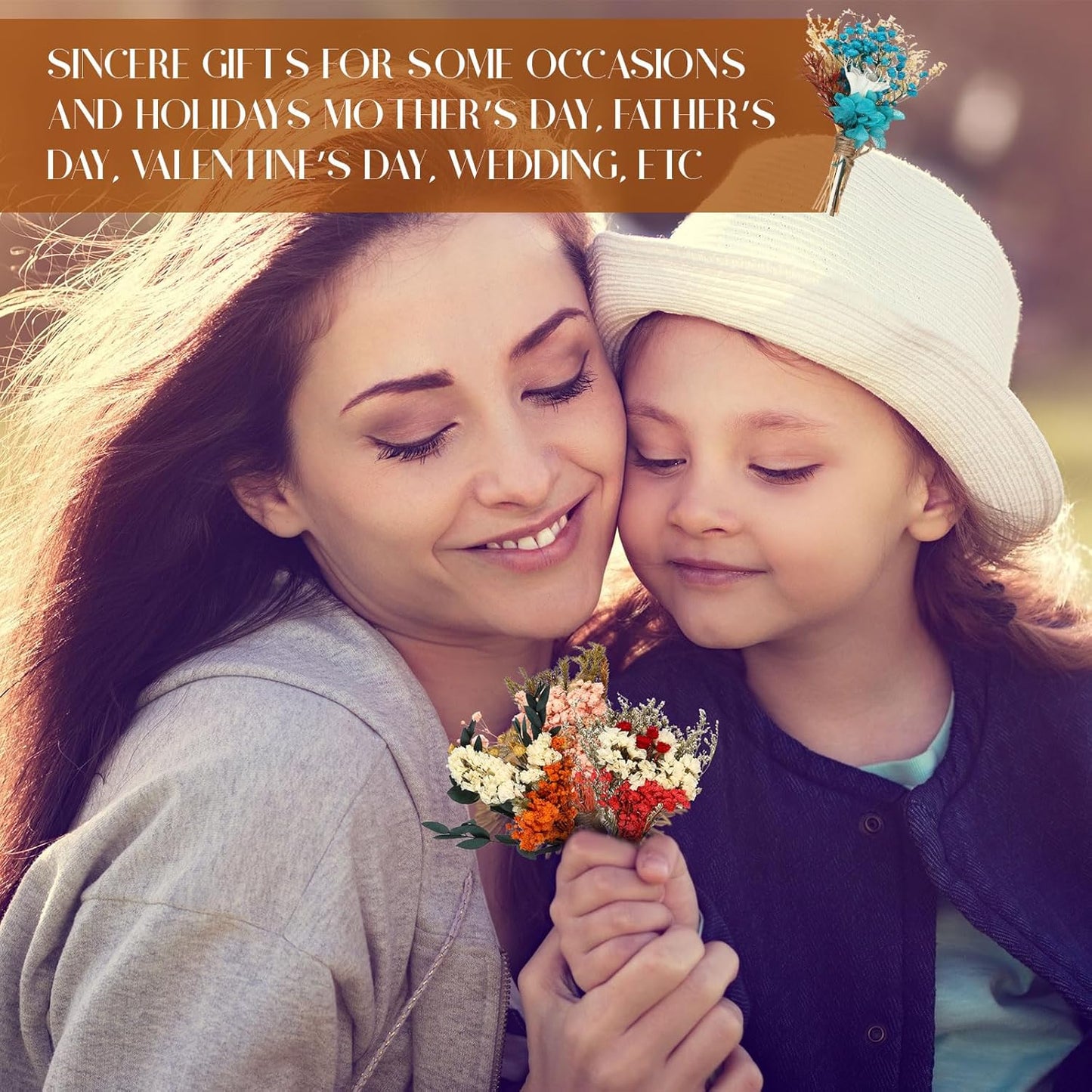 Layhit 24 Pcs Boho Dried Flower Bouquet Mini Wedding Handmade Dry Flowers Decor for Vase Crafts DIY Photo Boutonniere for Men Floral Plant for Bridesmaid Gift Birthday Decor(Colorful)