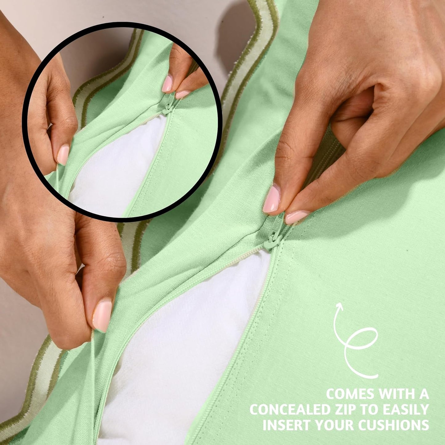 Folkulture Throw Pillow Cover | Set of 2 (20 x 20) | Decorative or Cute Outdoor Pillow, Sage Green Throw Pillows | Green Decor for Couch Pillows for Living Room