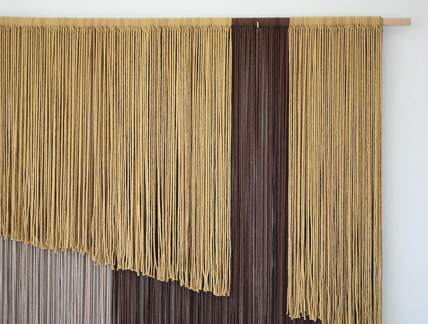 Jakalin Large Macrame Wall Hanging 57" Wx43 L Dip-Dyed Fiber Wall Decor Bohemian Handmade Apartment Dorm Gallery Art Living Room Wedding Wall Art