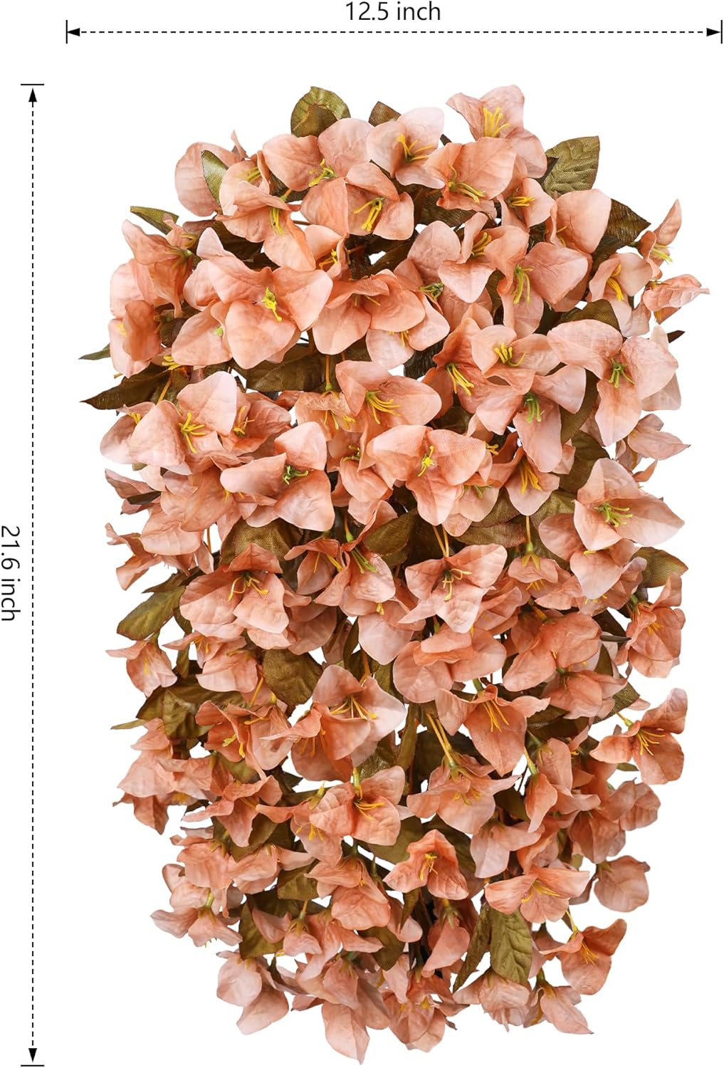 HyeFlora Bougainvillea Artificial Hanging Flowers Plants for Outdoors Winter Decoration, 2pcs Faux Bougainvillea Vines Brown Fake Flowers Realistic UV Resistant Silk Flowers for Outside Planter Yard