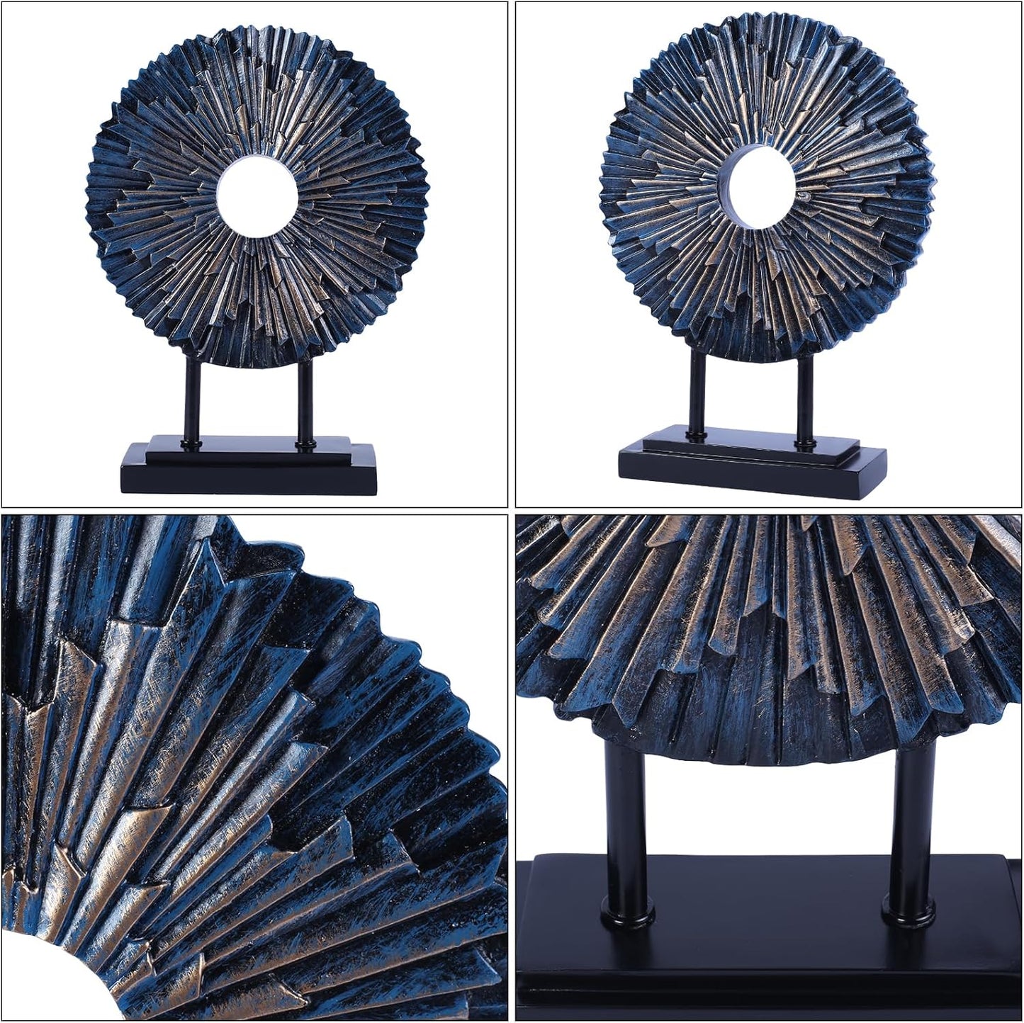 Minimalist Round Statue Above Cabinet Decor Kitchen, Modern Decorative Sculpture Home Decorations for Living Room Coffee Table, Office Decor Items, Center Pieces Decoration (Blue)