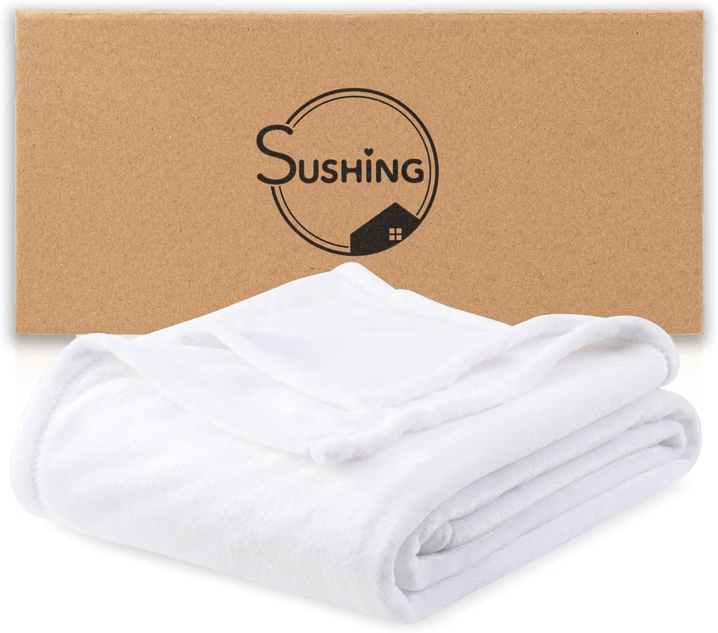 Luxury Fleece Warm Blanket, Soft Lightweight Velvety Plush Blanket for Sofa and Bed, Cozy Comfy for All Seasons(True White, 70×90 Inches)