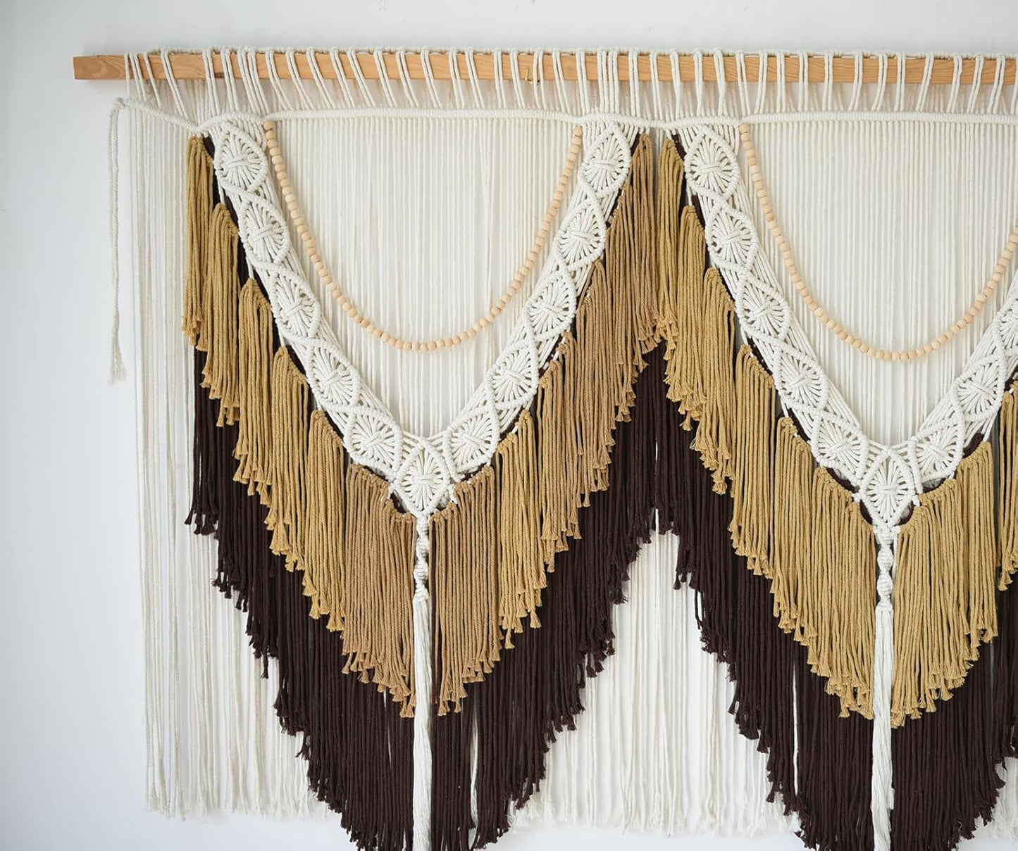 IOWER Macrame Wall Hanging Boho Wall Art - Extra Large 75" W x 35" L - Wedding Background Decor for Living Room Bedroom - Modern Craftsmanship