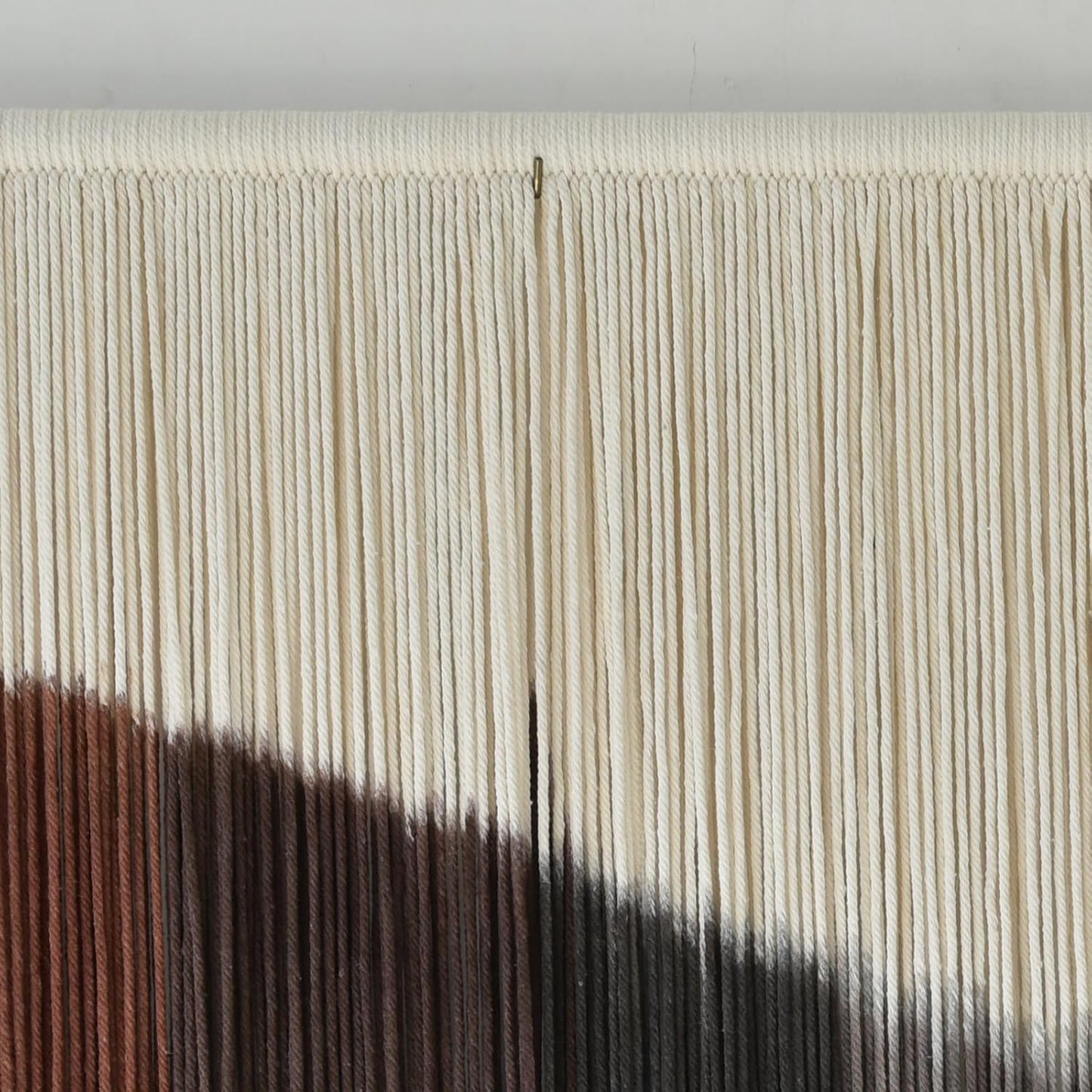 Jakalin Macrame Wall Hanging Geometric Dip Dyed Brown Red Dark Brown Boho Fiber Wall Decor for Living Room Art