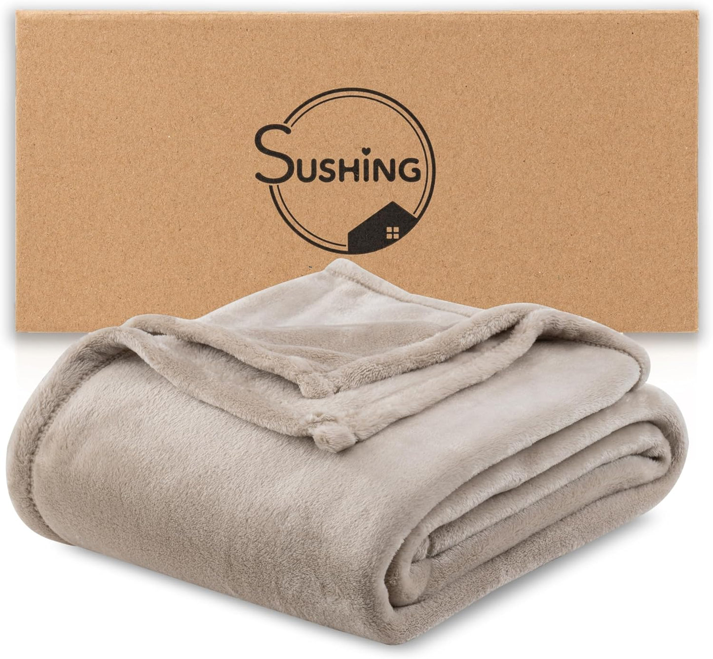 Luxury Fleece Warm Blanket, Soft Lightweight Velvety Plush Blanket for Sofa and Bed, Cozy Comfy for All Seasons(Grain, 108×90 Inches)