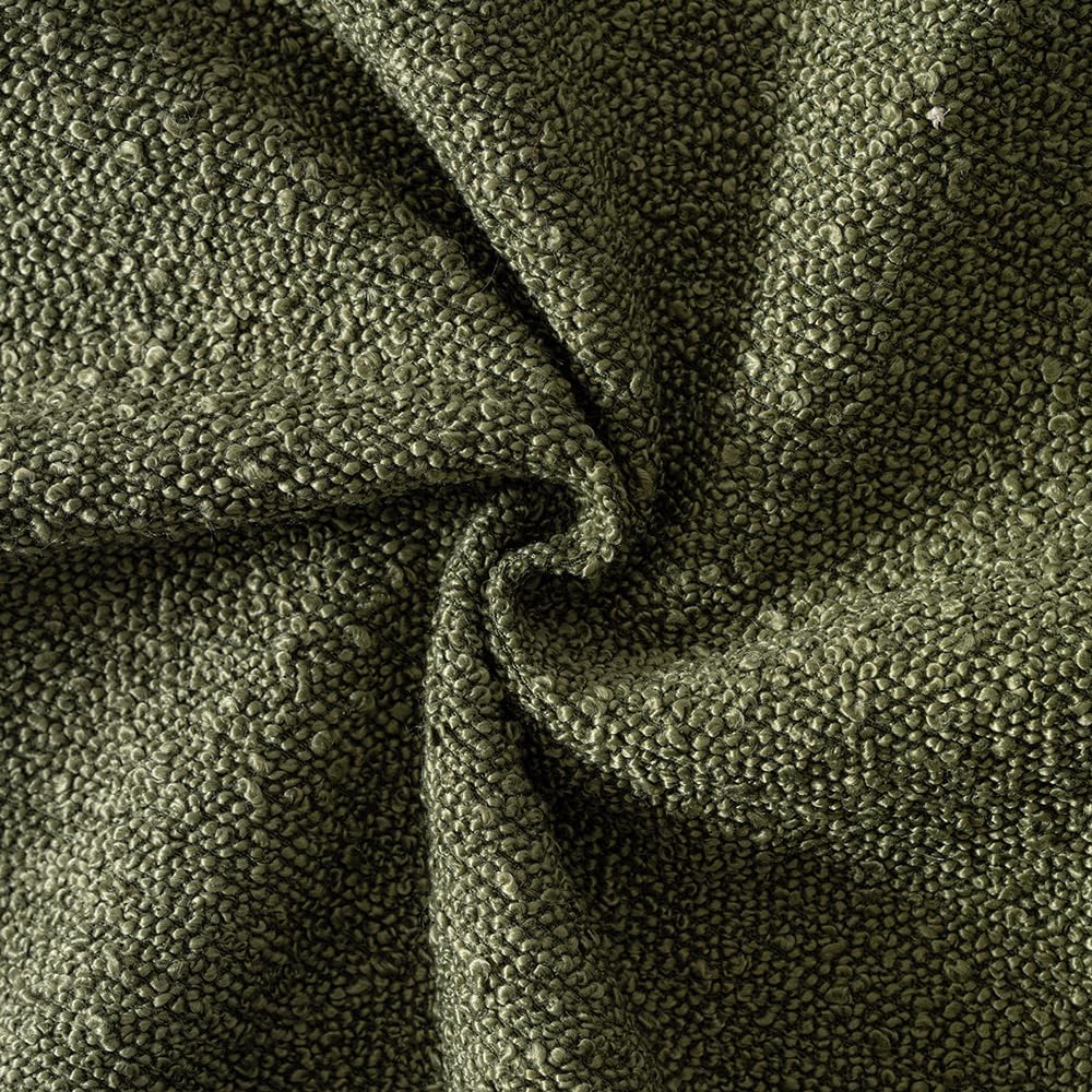 MIULEE 12x20 Inch Decorative Lumbar Throw Pillows for Bed Set of 2 Textured Boucle Neutral Winter Throw Pillow Covers Olive Green Accent Solid Pillowcases Sofa Livingroom Home Decor