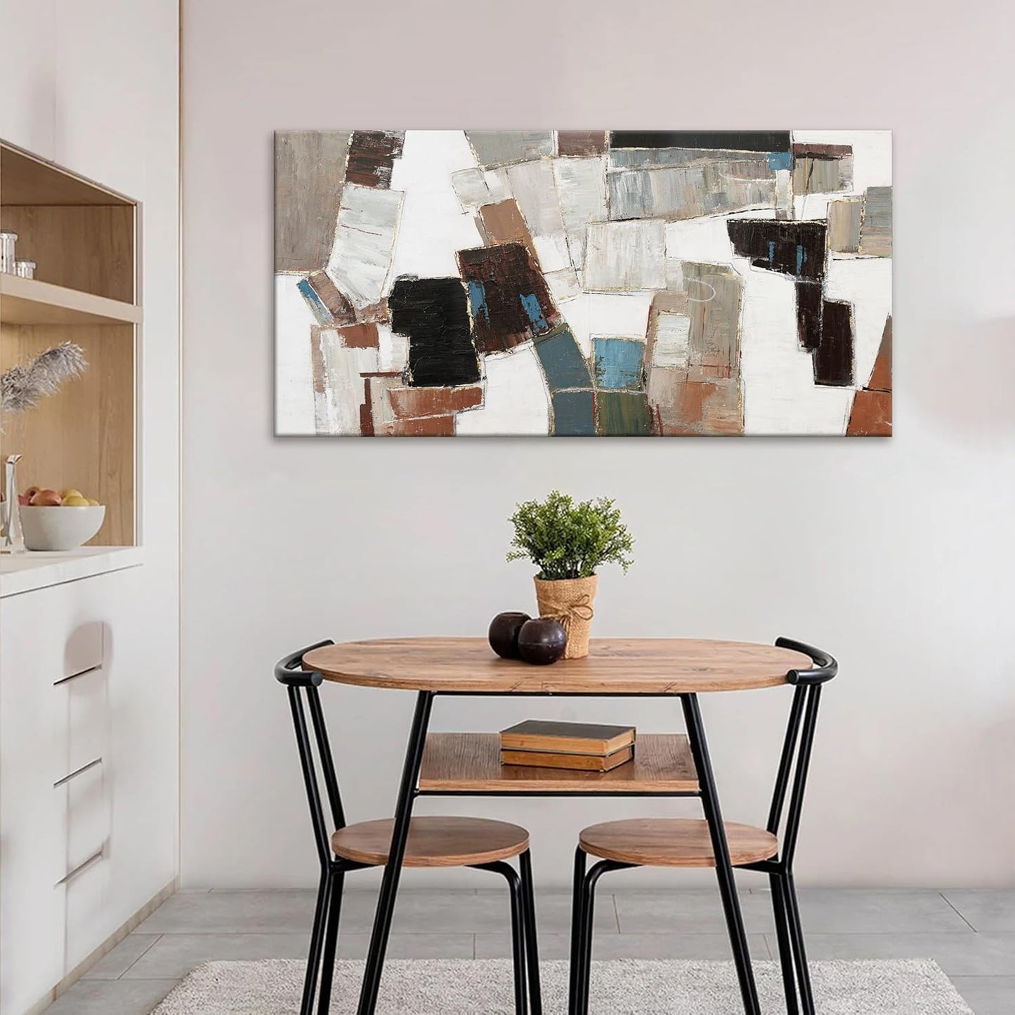 Dimpaga Abstract Canvas Wall Art Modern Wall Art Decor Pictures Wall Decor Minimalist Geometric Line Artwork for Walls Textured Wall Art Prints 20"X40" For Room Living Room Bedroom Office Decor