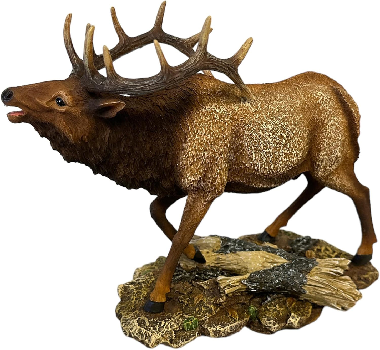De Leon Collections Wildlife Home Décor Statue, Nature Tabletop Figurine, 9.5 Inch Polyresin, Elk