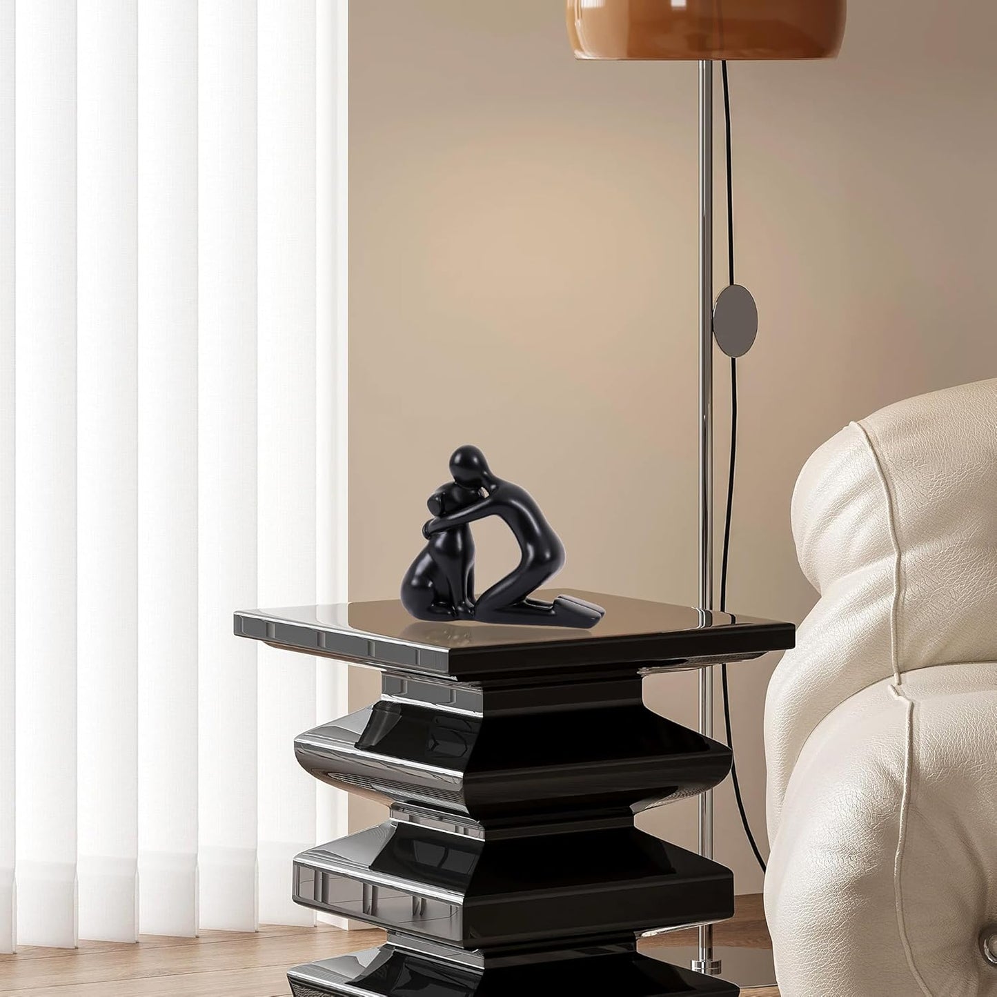 Dog Dad Gifts for Men, Cute Figurines Statue,Unique Mini Shelf Decor for The Home,Room,Bathroom,Office,Lovely Decorations for Dogs Lover (Black)