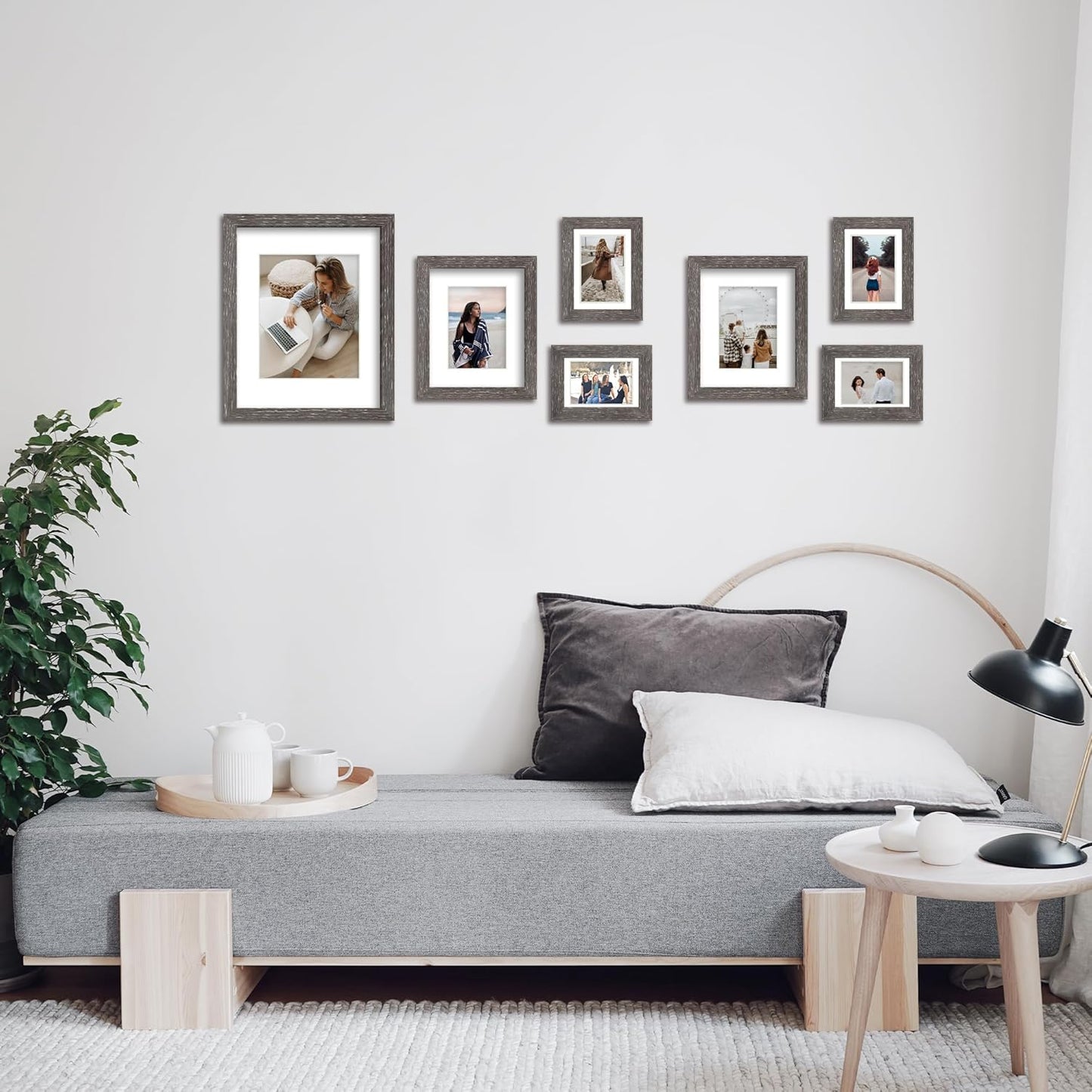 iRahmen 11x14 Picture Frame Set of 2, HD Plexglass Poster Frames Display Picture 8x10 with Mat or 11 x 14 without Mat, Rustic Photo Frame for Wall Mounting Horizontal Vertical