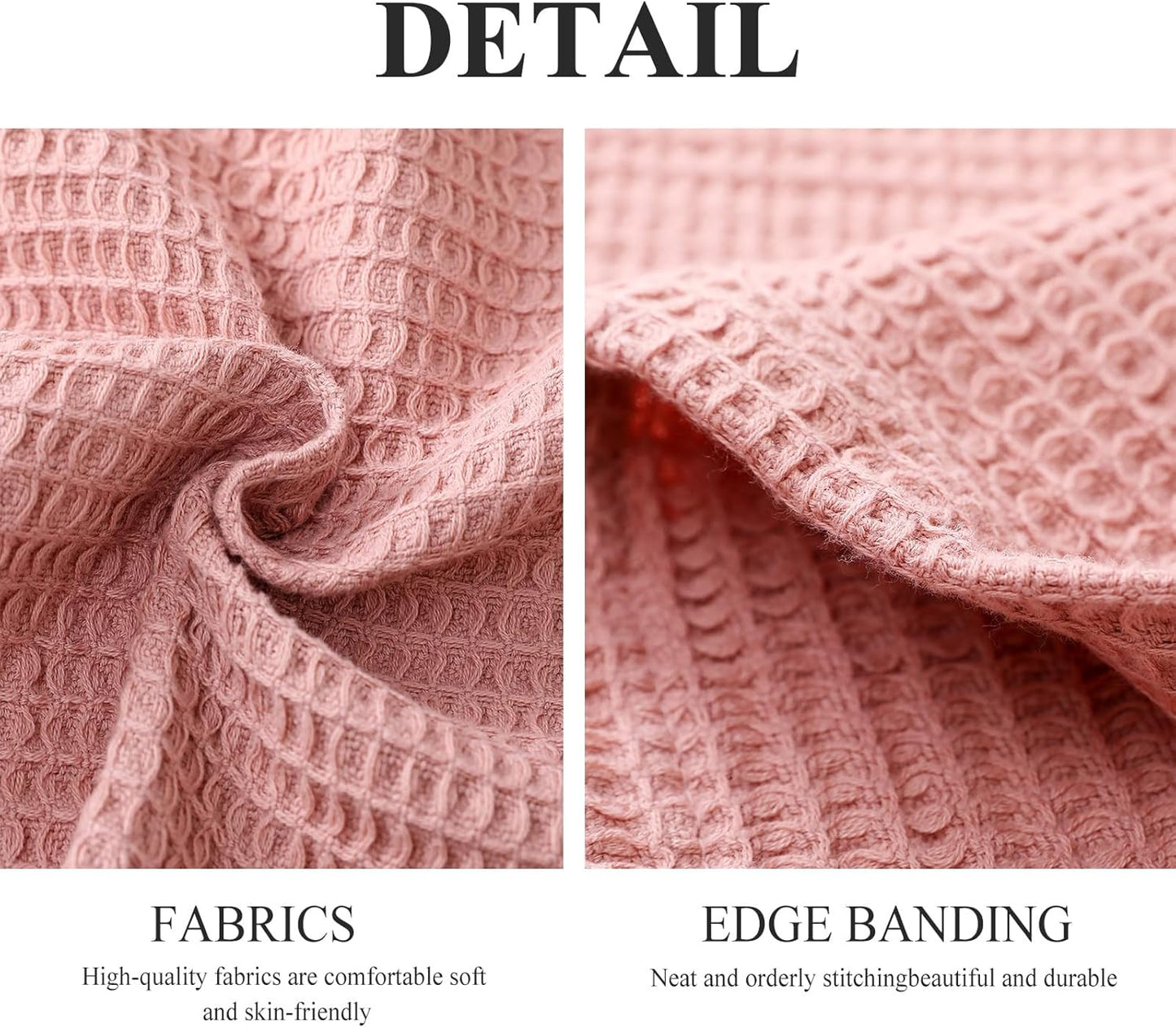 ISAENNE Pink Thin Waffle Weave 100% Cotton Throw Blanket,Solid Color Breathable Soft Cooling Blanket,Lightweight and Skin Friendly Blankets for Bed,Camp,All-Season Use,Christmas,80x60 Inches