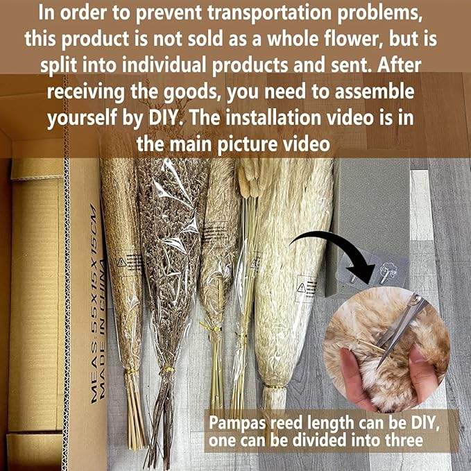 1pc Medium Pampas Grass Wall Decor, Boho Wedding Arch and Backdrop Arrangement, Rustic Wedding Decor, Dried Grass Floral Swag