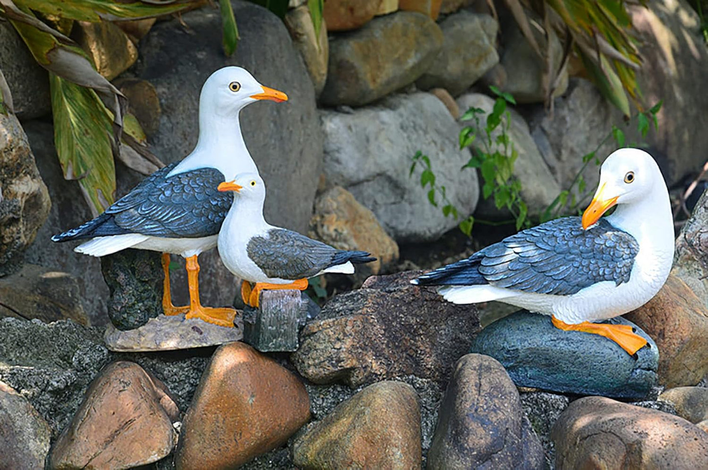 coolboy Real Seagull Figurine Garden Decorations,Seagull Statue Outdoor Decoration,Sea Bird Figurine Nautical Statue Coastal Beach Home Decorations Nautical Seagull Sculpture