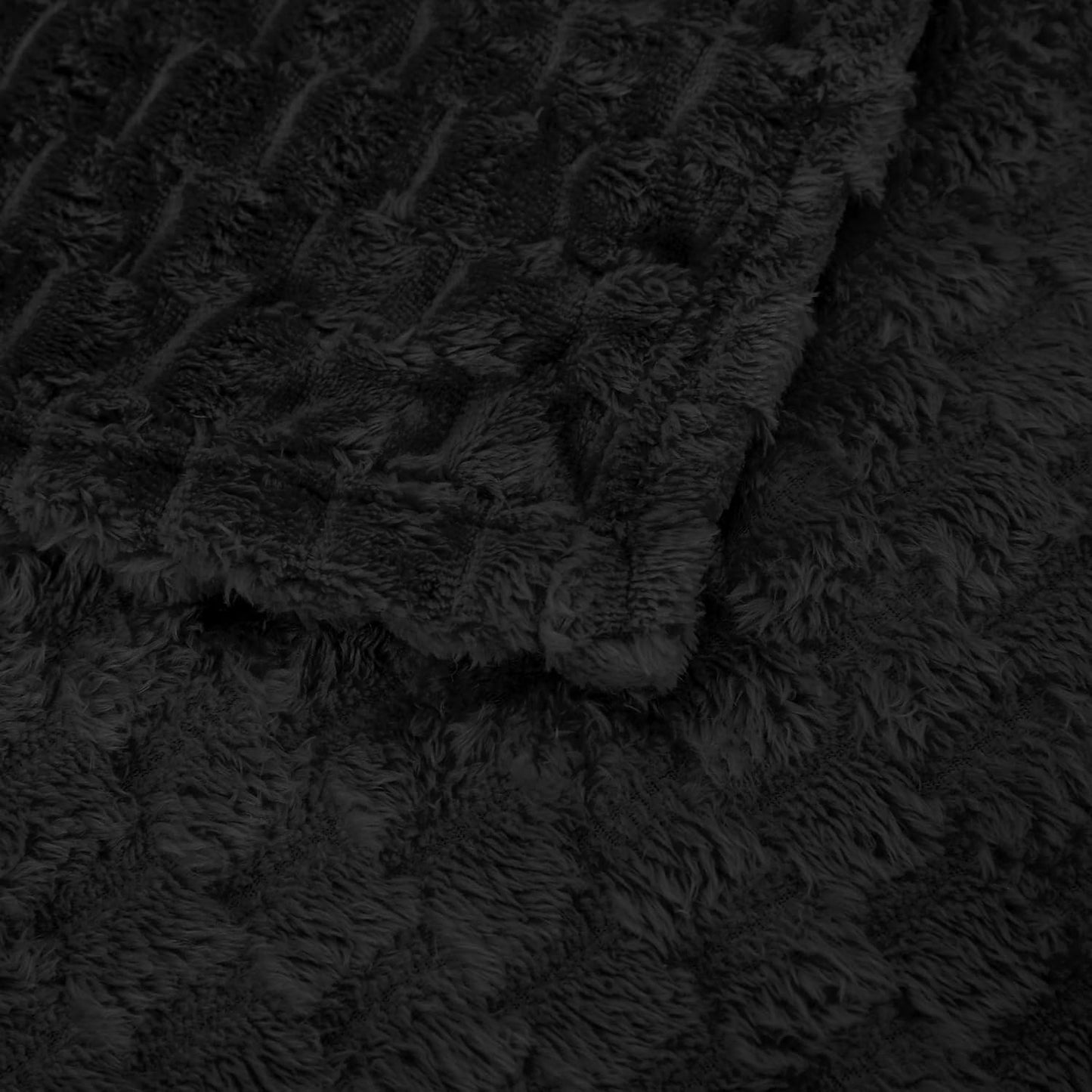 Black Throw Blanket 50"×70" inches Gifts for Mom Fuzzy 3D Jacquard Decorative Flannel Fleece Super Soft Plush Cozy Blanket for Couch Sofa Chair Lightweight