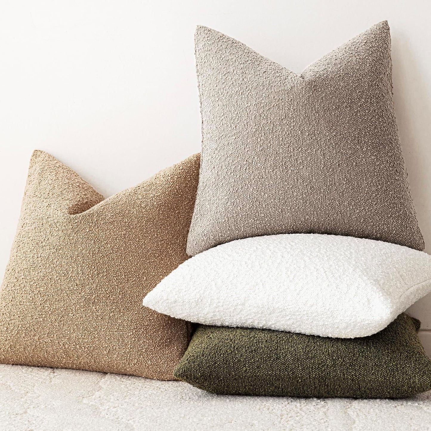 Foindtower Decorative Textured Boucle Throw Pillow Covers Accent Solid Pillow Cases Neutral Long Body Lumbar Couch Cushion Case for Chair Sofa Bedroom Living Room Home Decor 14x36 Inch,1PC,Light Taupe