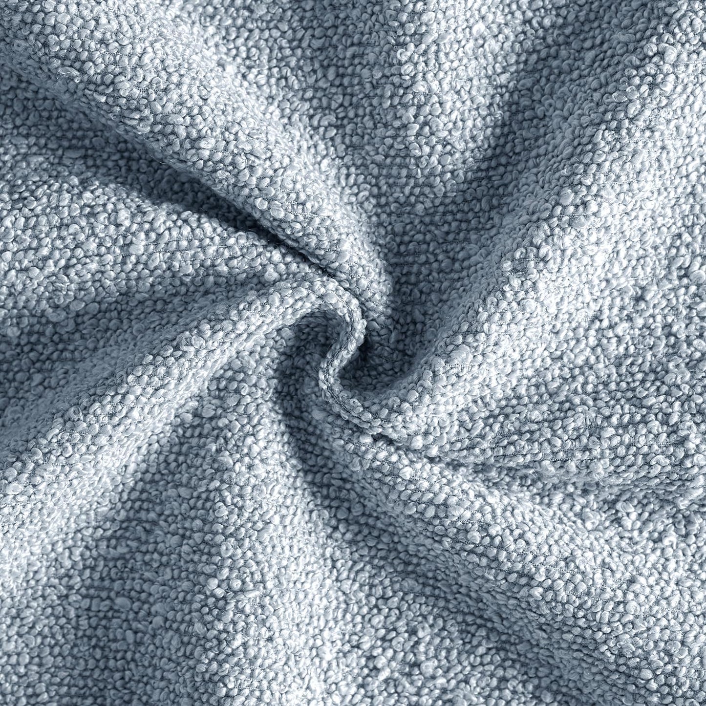 MIULEE 24x24 Decorative Euro Sham Throw Pillows for Bed Set of 2 Textured Boucle Neutral Winter Throw Pillow Covers Light Blue Accent Solid Couch Pillowcases Sofa Livingroom Home Decor