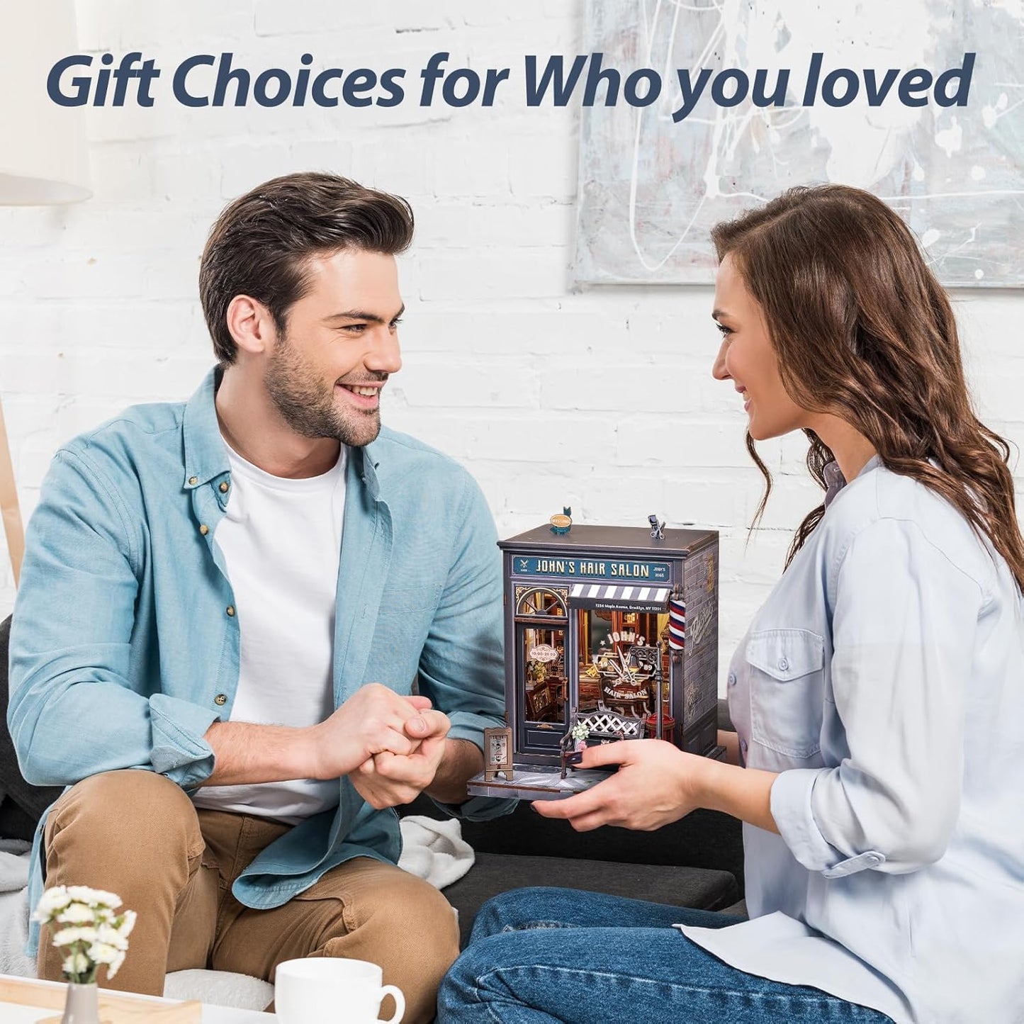 Fsolis Book Nook Kit - DIY Miniature House Kit for Adults Mini House Tiny 3D Puzzles for Bookshelf Diorama Decor Gifts for Women Teenagers Puzzle Lovers (John's Hair Salon)