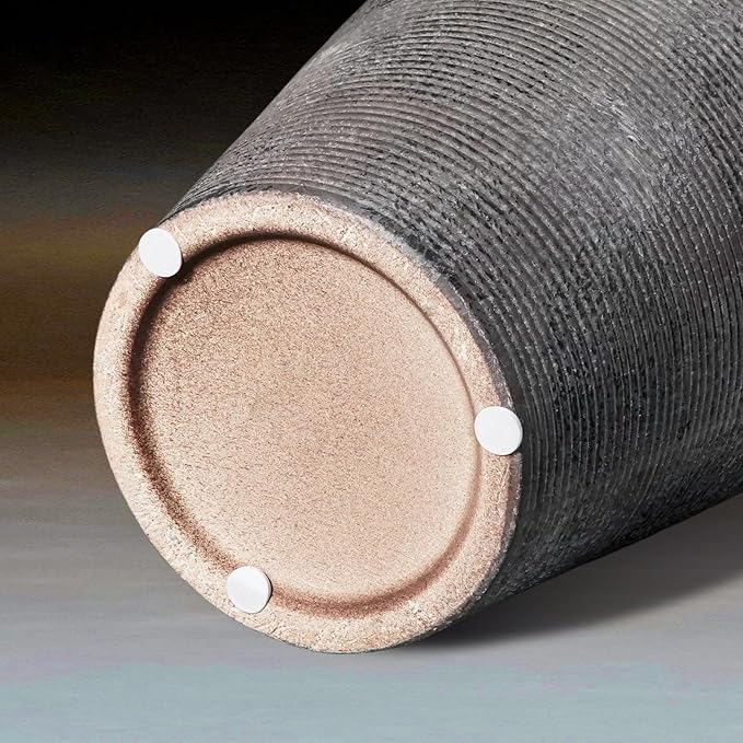 Large Rustic Terracotta Vase, 11 inch Tall Ceramic Flower Vase, Clay Farmhouse Decorative Vases for Flowers, Living Room, Shelf, Entryway, Home Decor, Grey