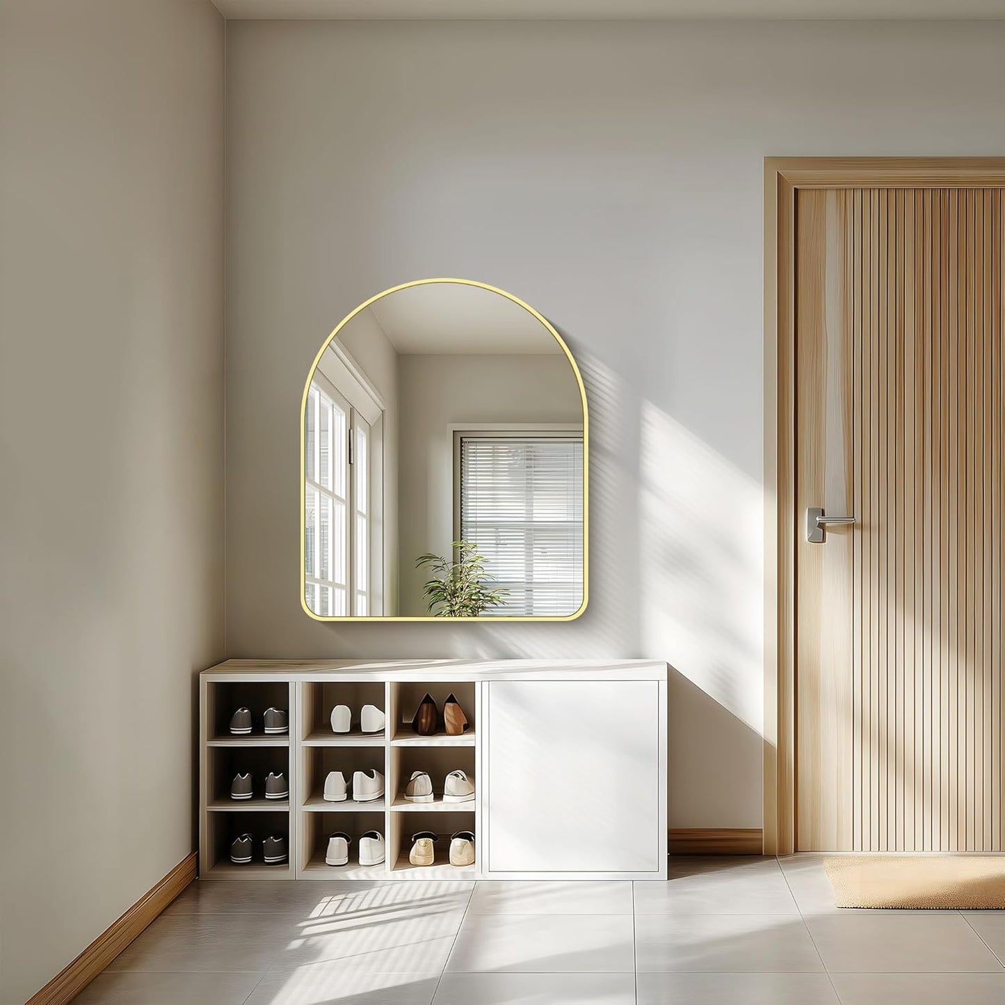 FORBATH Arched Bathroom Mirror 30x36 Inch, Arch Wall Mirror with Gold Aluminum Frame, Arched Mirror for Dresser, Fireplace,Entryway,Home Decor,Hanging or Leaning Against Wall