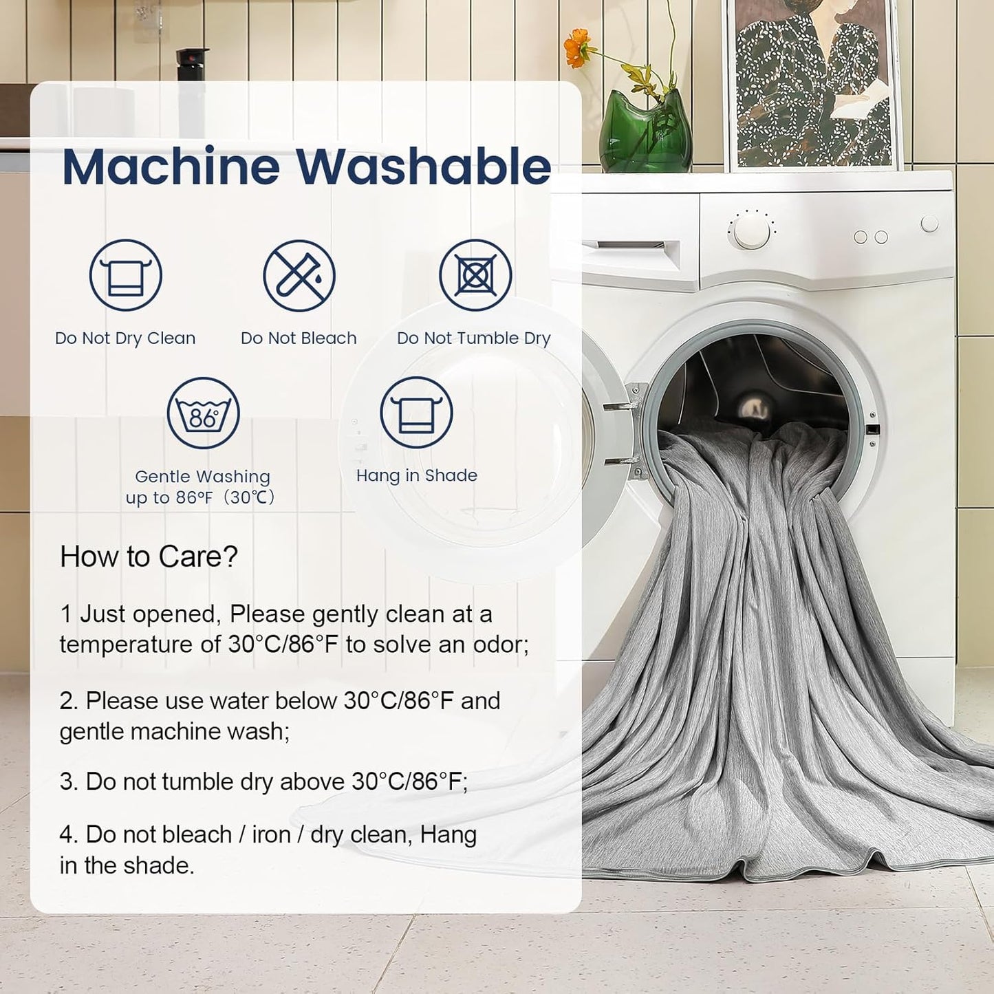 Cooling Blanket for Hot Sleepers, Cool Throw for Hot Flashes or Night Sweats, Q-Max>0.45 Cool Fiber for Home Bed Camping Travel, Lightweight, Soft, Double or Queen Size, 79x86 inch, Grey