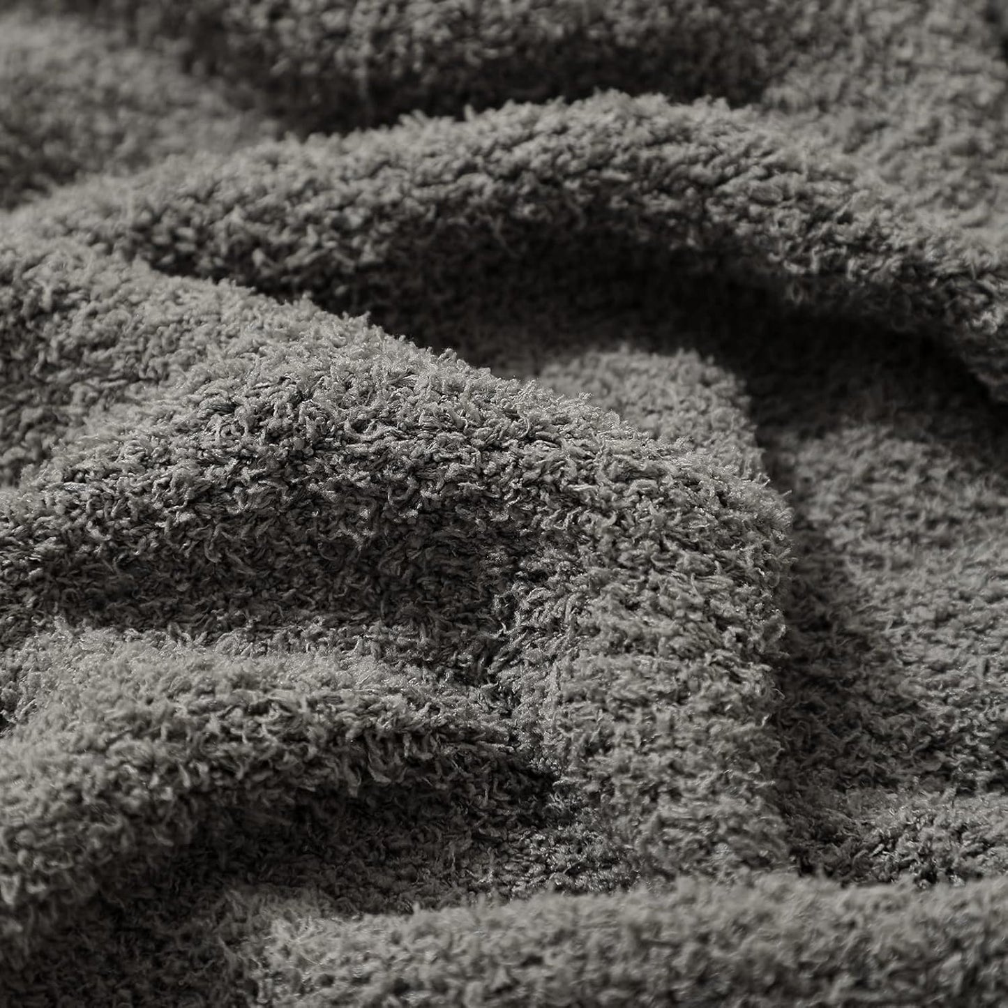 bearberry Super Soft Fluffy Throw Blanket Lightweight Cozy Warm Throw Blankets for Couch Bed Sofa All Season (Dark Grey, 40”x50”)