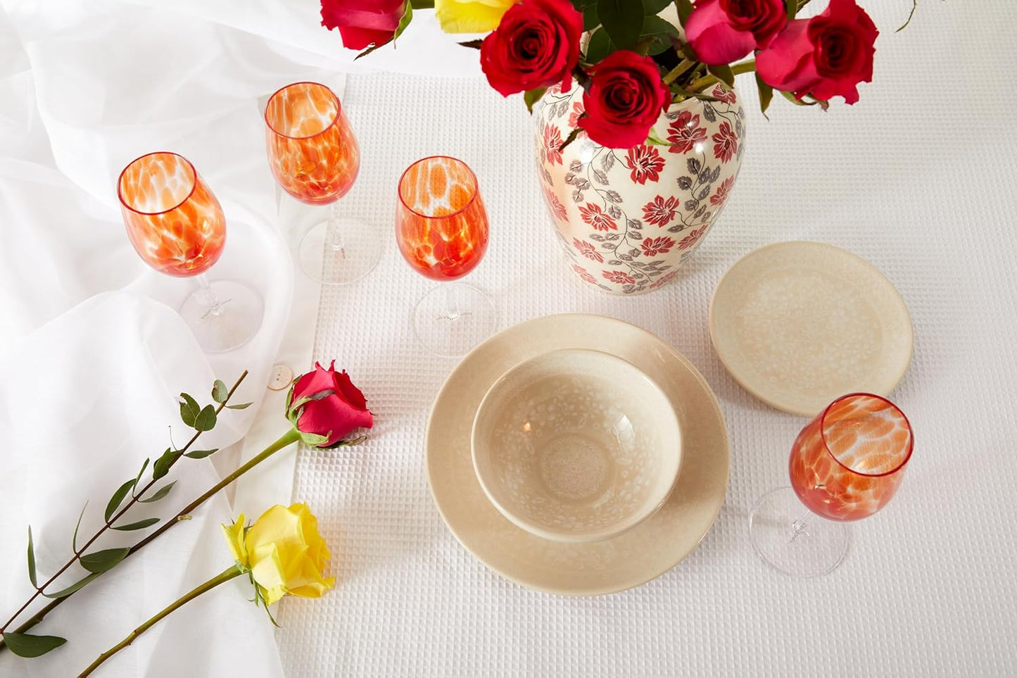 Blue Rose Polish Pottery - Off-white White Lace Dessert Plate - 7" Diameter - Beautiful Plate for Cake, Appetizers, or Snacks