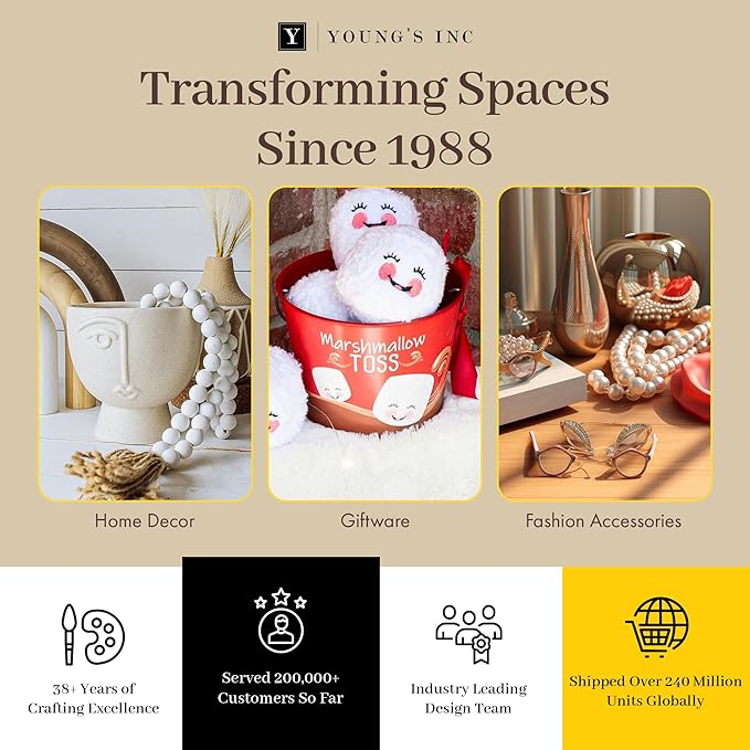 Young's Inc Large Ceramic Coffee Mug, Microwave-Safe Modern Style Mug, Unique Cups for Tea, Coffee, Cold Drinks, Gift for Coffee Lovers, Cooks, Birthday, Dishwasher Safe Kitchen Decor