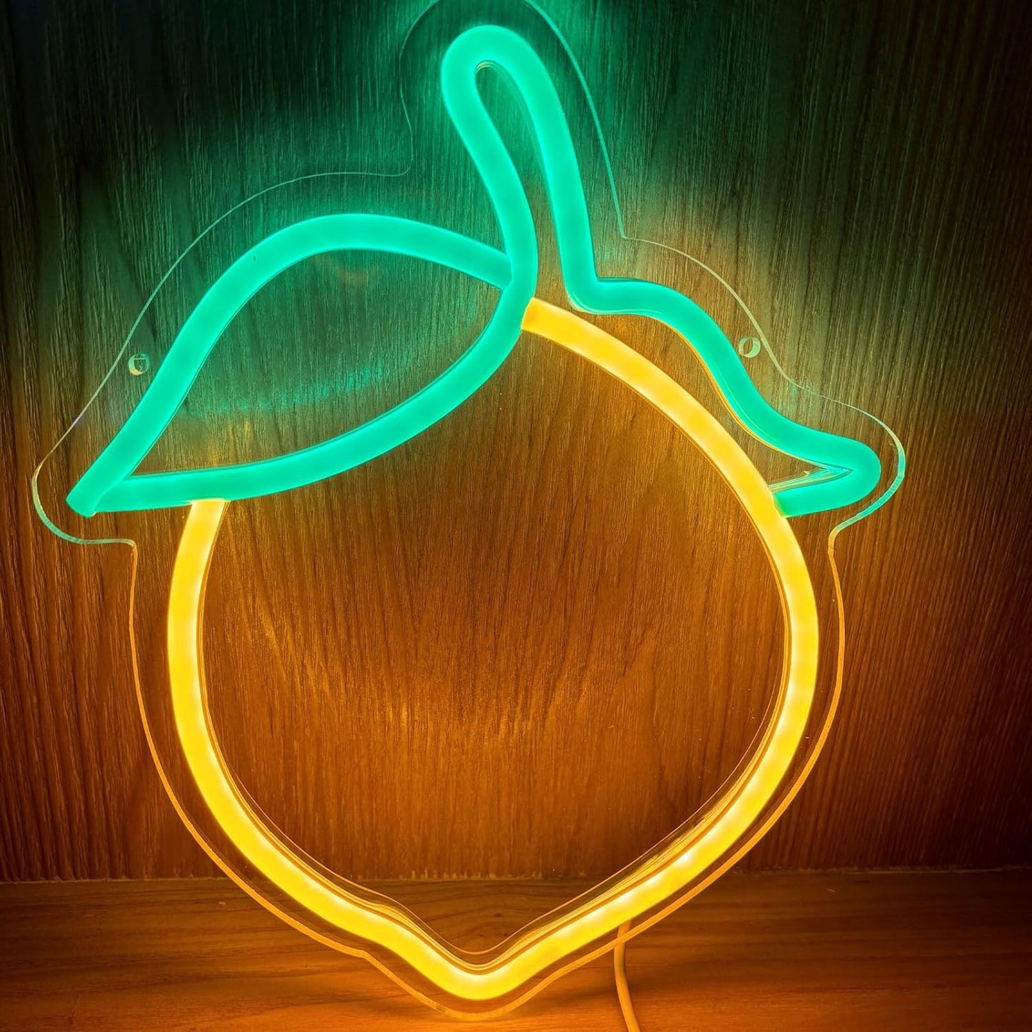 Lemon Neon Sign Cute Fruit Shape Neon Light Fruits Light Up Signs for Wall Decor Apartment, Bar, Kids' Room,Yellow Led Sign for Birthday Party Bedroom,11.5 * 10.3in