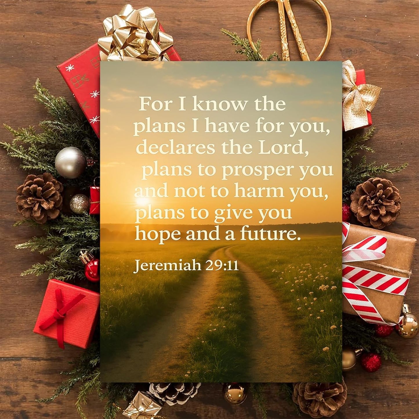 Jeremiah 29 11 Wall Art Bible Verse Watercolor For I Know The Plans I Have For You Poster Scripture Print Canvas Painting Christian Prayer Room Office Decor Framed 8 * 12 Inch