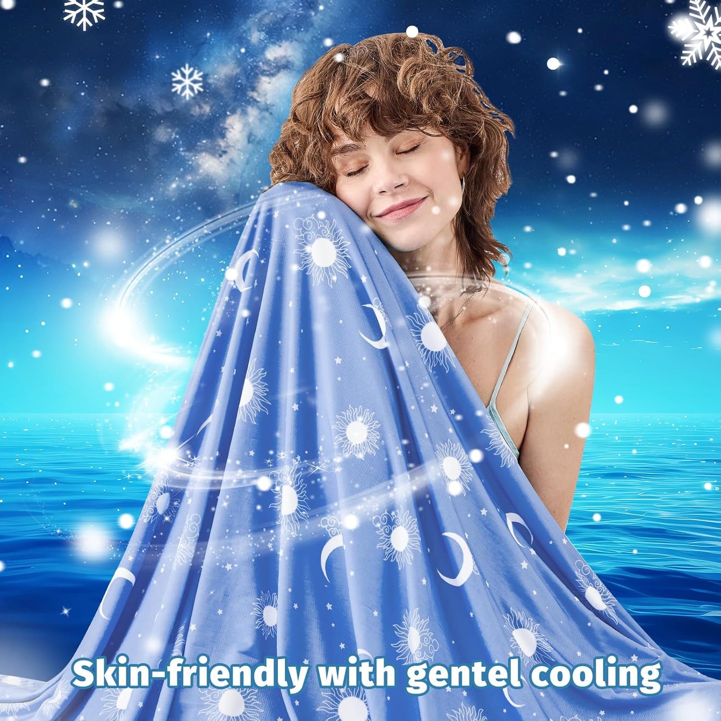 inhand Cooling Blanket King Size (90"x108") - Cooled Blankets for Hot Sleepers Lightweight Breathable Summer Blanket for Sleeping Night Sweats to Keep Cool in The Heat -Midnight Blue