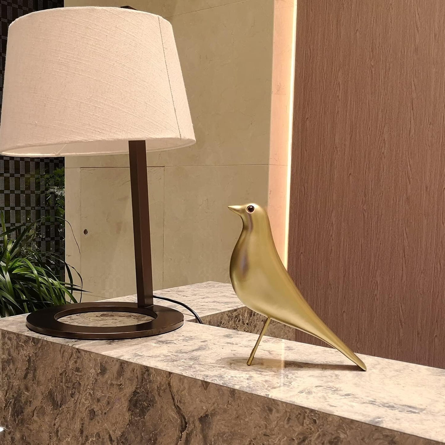 Mid-Century Home Décor House Bird - Office House Desk Dove Sculpture Pigeon Ornament Arts Gift Replica (Gold)…