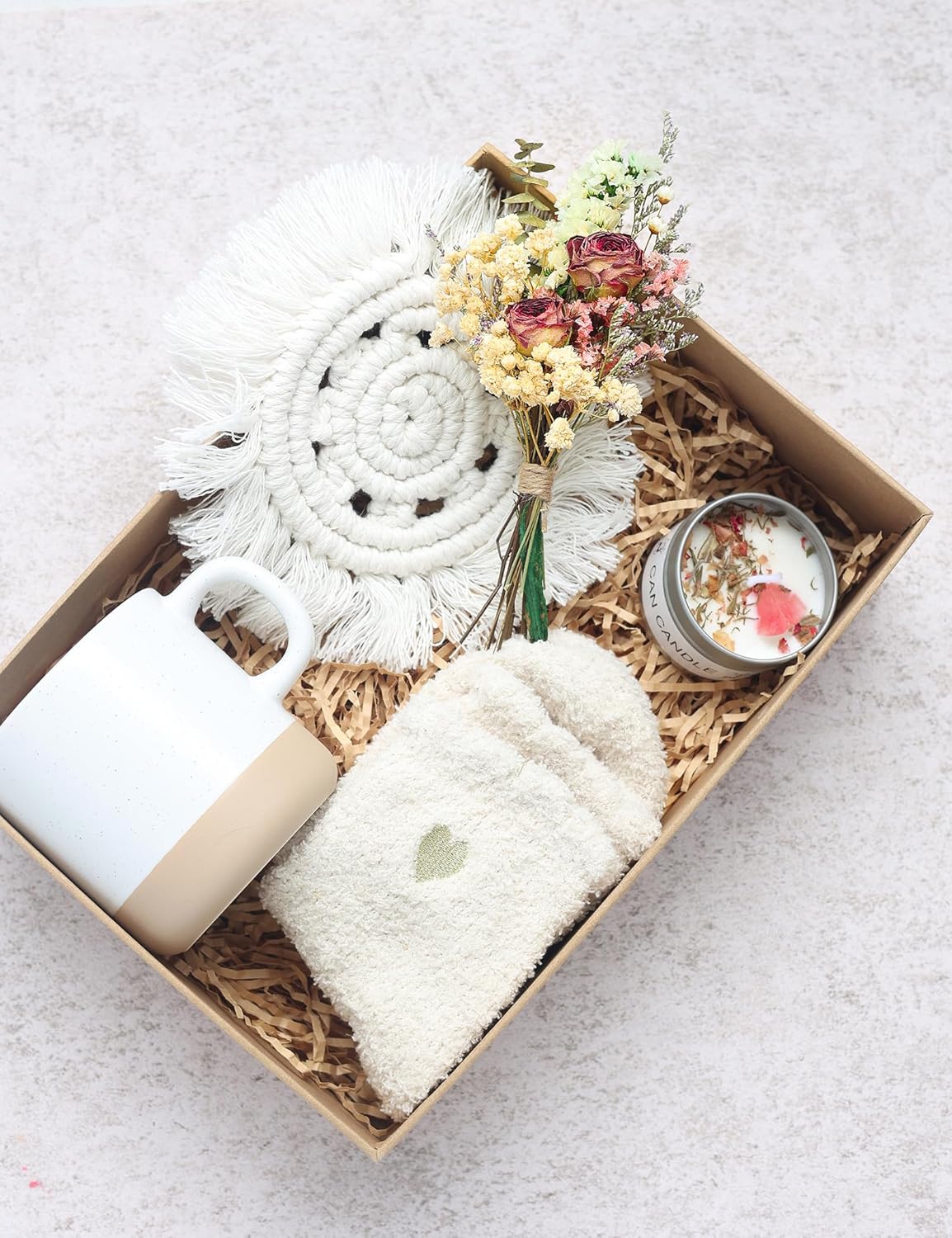 Mini Dried Flower Bouquet Set of 6, Pampas Grass Boho Wedding Table Centerpieces,Boutonniere for Men,Dry Flowers,Personalized Bridesmaid Gift Box,Small Bottles Decoration.(Rose)