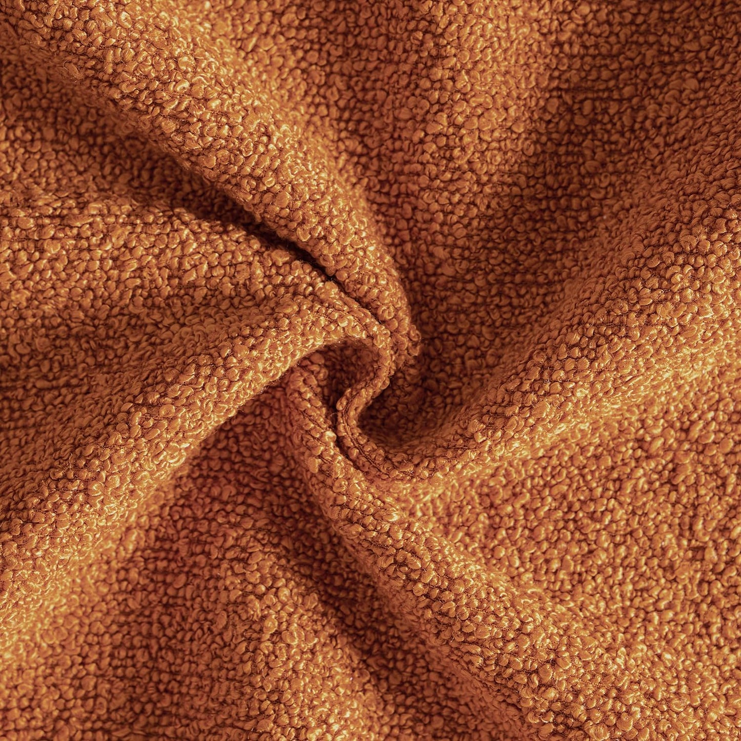 MIULEE 18x18 Inch Decorative Pillow Covers for Couch Bed Set of 2 Textured Boucle Neutral Winter Throw Pillows Orange Accent Solid Cushion Pillowcases Sofa Livingroom Home Decor