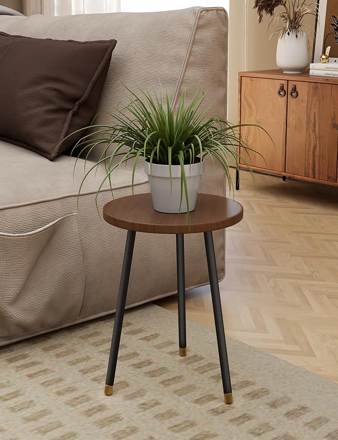 Plant Stand Indoor 2 Pack: Adjustable Wood 16 Inch Plant Stand - Mid Century Modern Decor Corner Plant Stands for Indoor Plants - Small Round Plant Table Holder for Balcony Living Room Office
