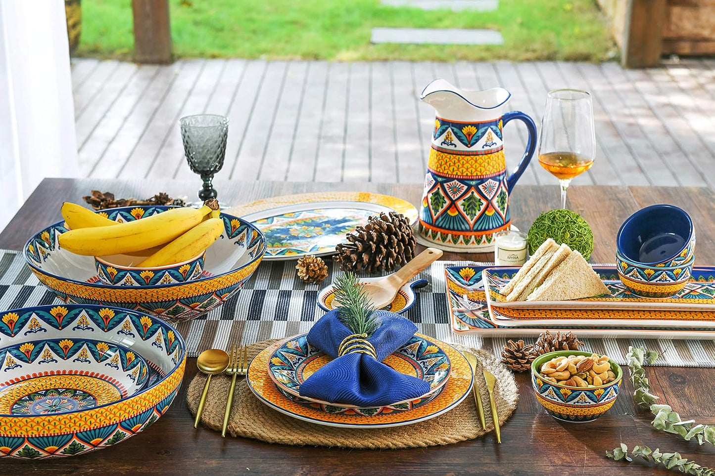 Bico Havana Salad Plates Set of 4, 8.75 Inch Ceramic Dessert Plates for Salad, Appetizer, Side Dishes, Microwave and Dishwasher Safe, Gift for Housewarming and Thanksgiving