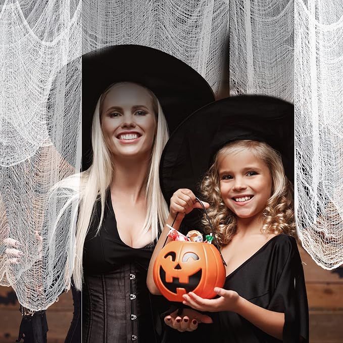 6 Pack Halloween White Creepy Cloth - Halloween Decorations Clearance - 30X72 Inch Spooky Fabric Cloth for Haunted House - Creepy and Spooky Halloween Decorations for Party Outdoor Or Indoor