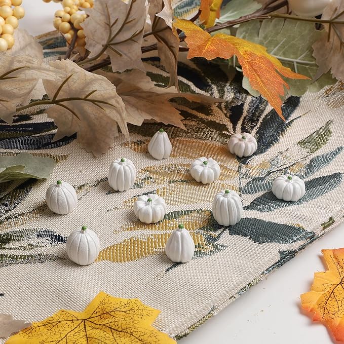 winemana Mini Pumpkins Fall Decorations- 80 Pack Small Fake Pumpkins for Decorating, Thanksgiving Table Centerpieces, Autumn Harvest Home Office Decor, DIY Crafts, Vase Bowls Basket & Fillers (White)