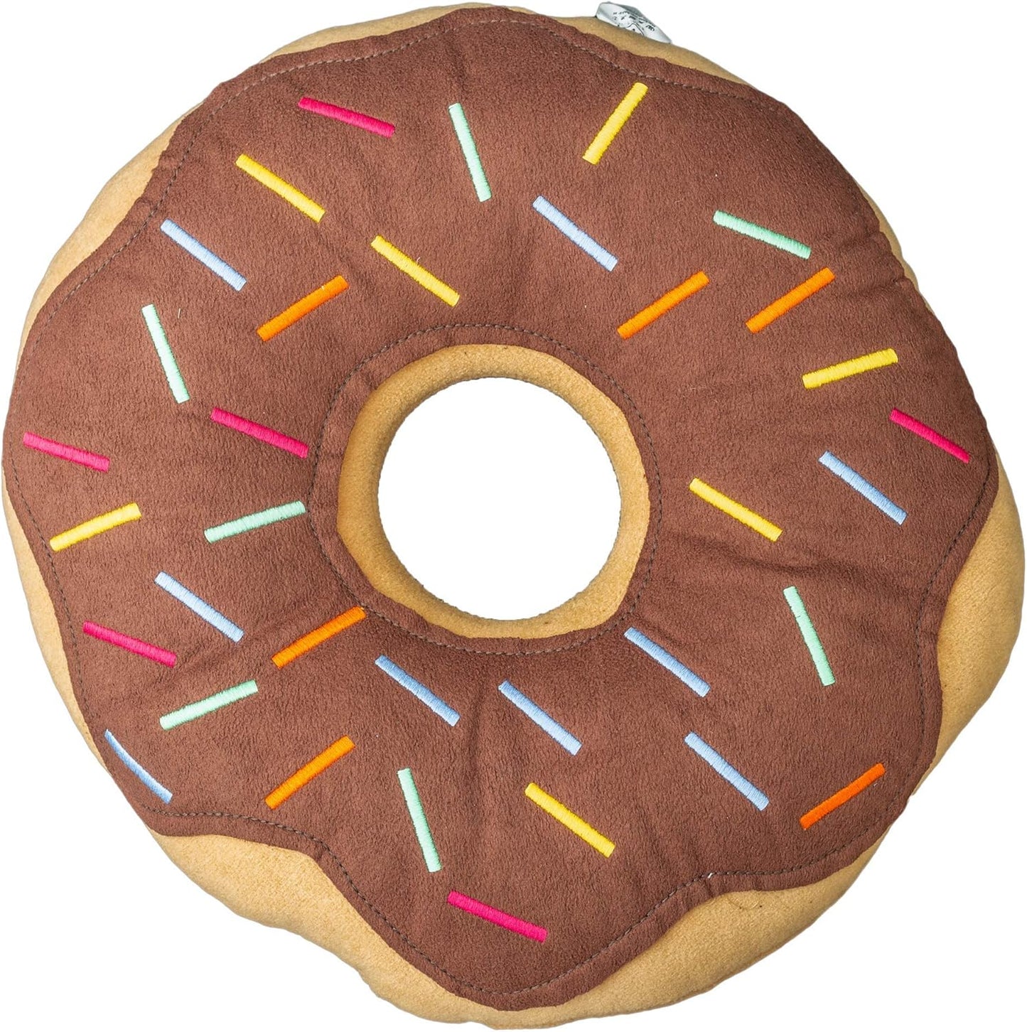 MABEL HOME Throw Pillow 14", Donut, 3D Digital Print Decorative Comfortable Soft Plush Funny Food Shaped Pillow, Seat Pad Cushion for Couch, Chair, Floor, Sofa (Chocolate)