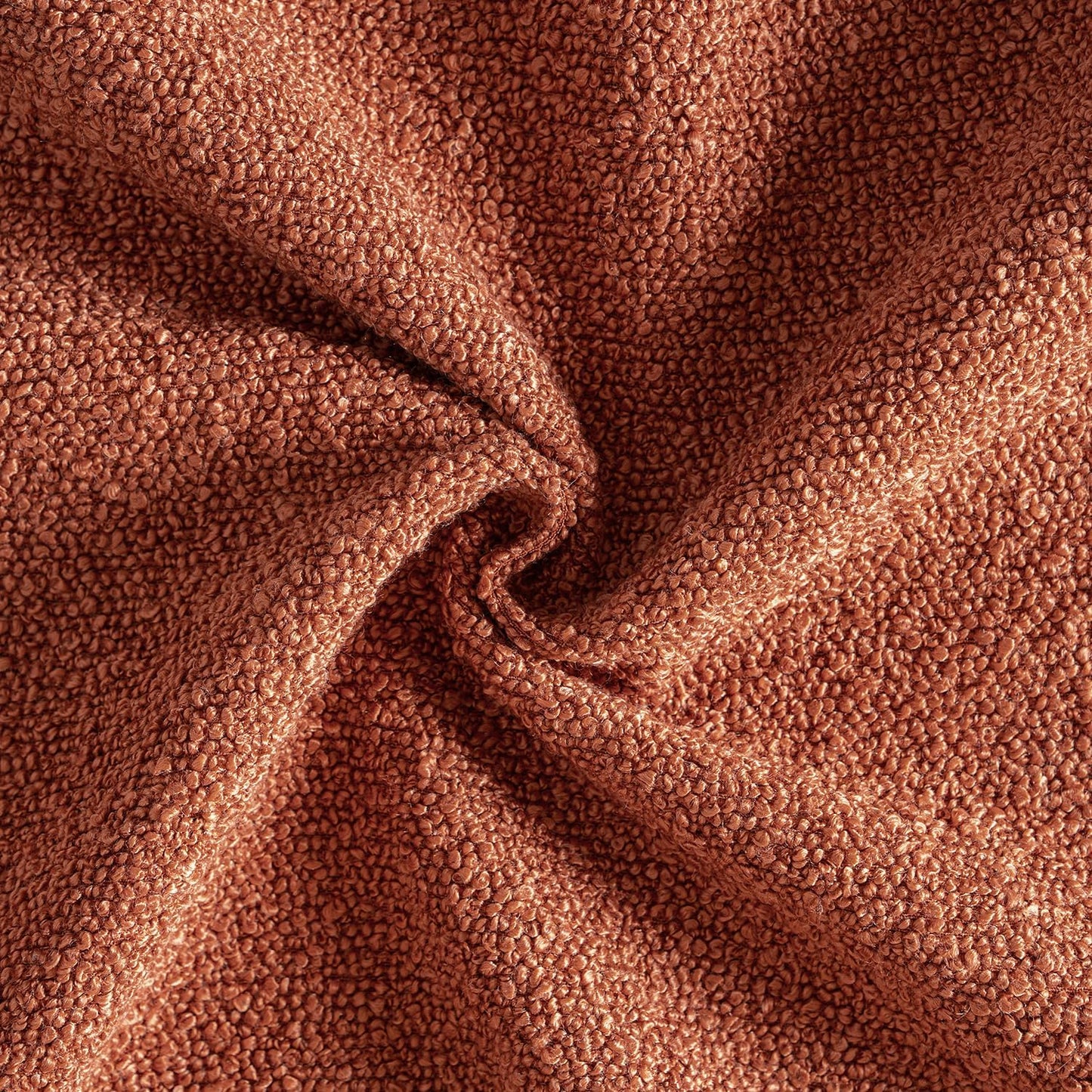 MIULEE 18x18 Inch Decorative Pillow Covers for Couch Bed Set of 2 Textured Boucle Neutral Winter Throw Pillows Burnt Orange Accent Solid Cushion Pillowcases Sofa Livingroom Home Decor