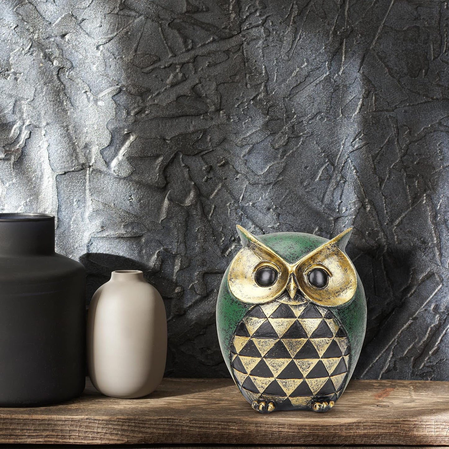 Leekung Owl Statue for Home Decor Accents,Owl Decor for Modern Bathroom Bookshelf Bedroom Mantle Living Room Home Office TV Stand Shelf Boho Decorations,Retro Decor Small Bird Items Gift for Women