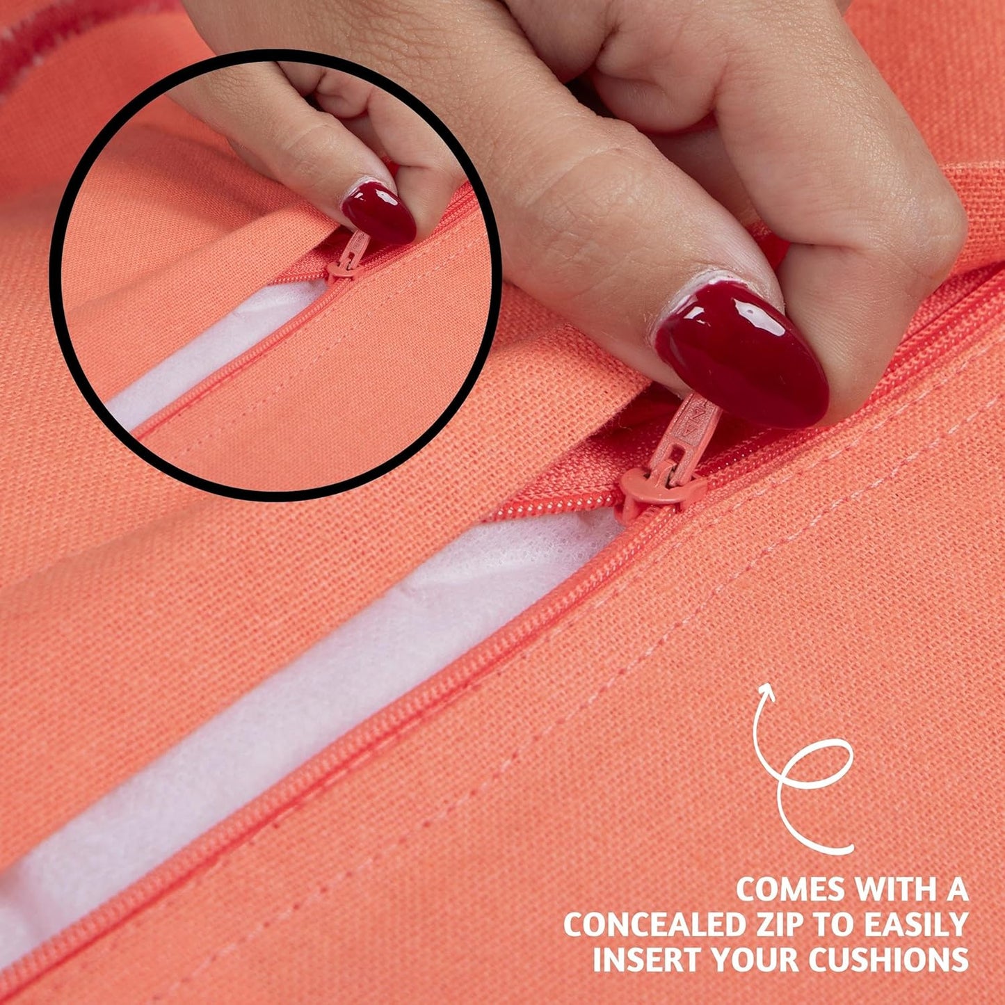 Folkulture Christmas Throw Pillows | Set of 2 (20 x 20) Boho Couch Pillows for Living Room | Scalloped Red Decorative Pillows Xmas Decor for Home