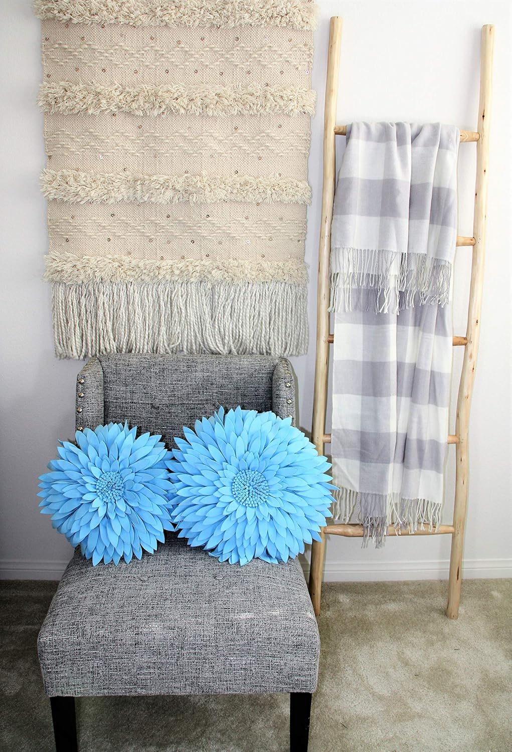 Contempo Lifestyles 3D Daisy Flower Pillow - Patented Design, Couch & Bed Decorative Pillow (18" Flower, 16" Pillow with Insert, Solid Aqua)