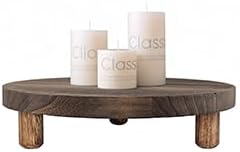 2 Pcs Wood Plant Stand Wooden Plant Stool Round Riser Display Stand Flower Pot Holder Low Plant Pot Flower Pedestal for Indoor Outdoor (Brown, 9.8 Inches)