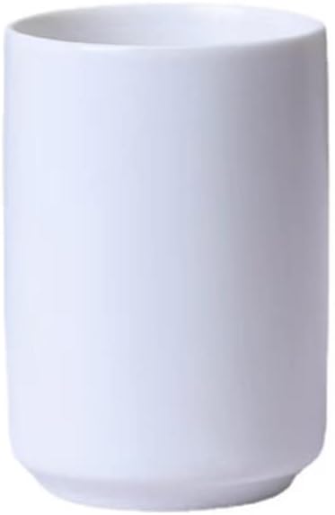 Japanese simple black and white style, handleless ceramic mug, tea cup, toothbrush holder, coffee cups (White)